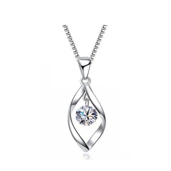 Necklace Pendant Earrings Spiral 925 Sterling Silver Set - Picture 7 of 8